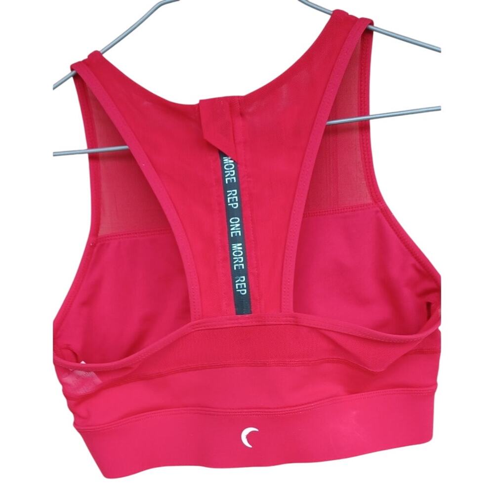 Zyia Active Red High Neck Sports Bra Racerback Mesh Trim Athletic Small - Picture 4 of 6